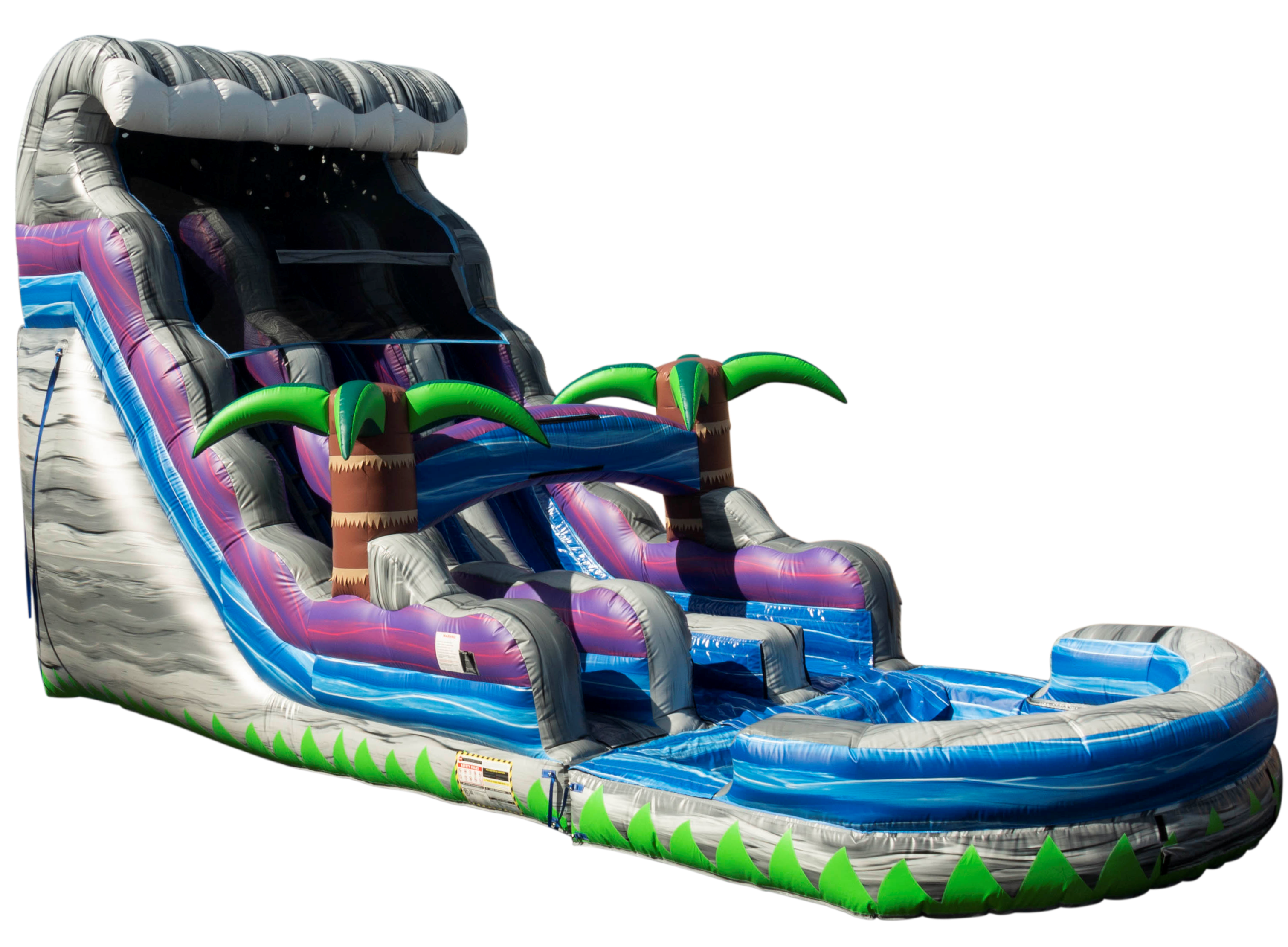 18 Ft Tsunami Boulder Crush Double Lane Water Slide